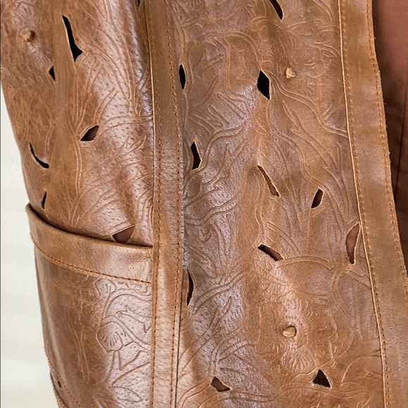 Coldwater creek brown leather vest - Picture 2 of 5